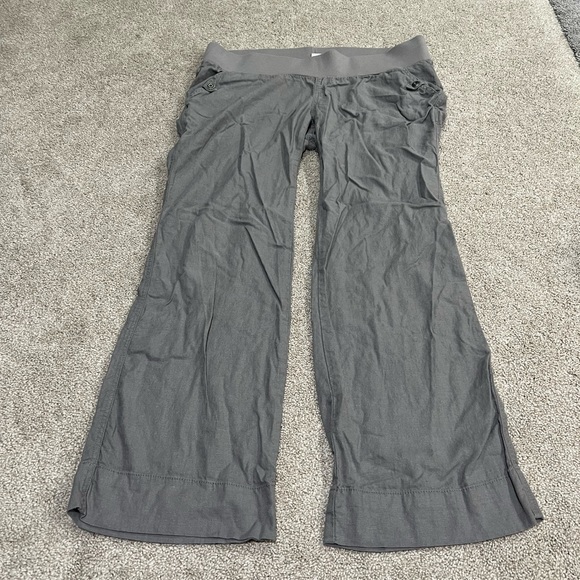 Motherhood Maternity Pants - Motherhood Maternity Linen Blend Lightweight Pants Grayish size Large